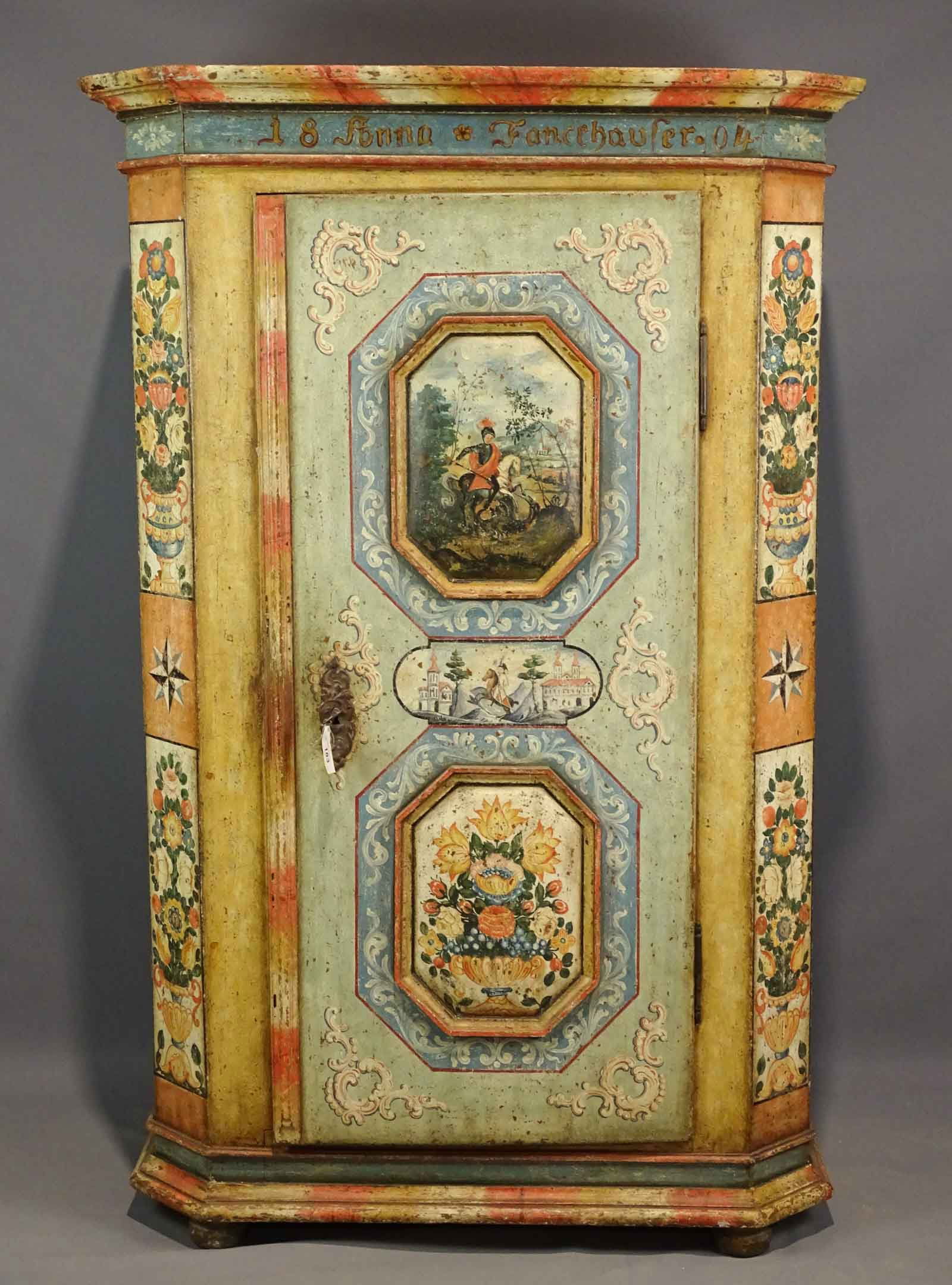 19th c. Continental Painted Armoire (1 of 12)