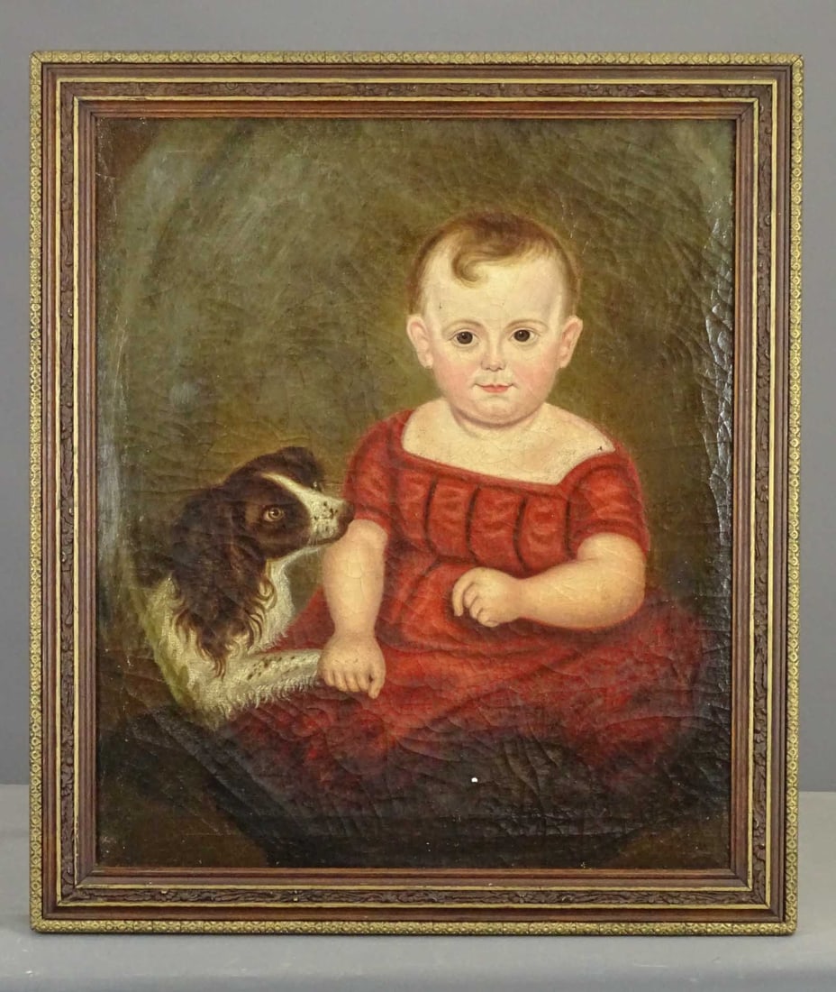 19th c. Portrait of a Child with Dog (1 of 6)