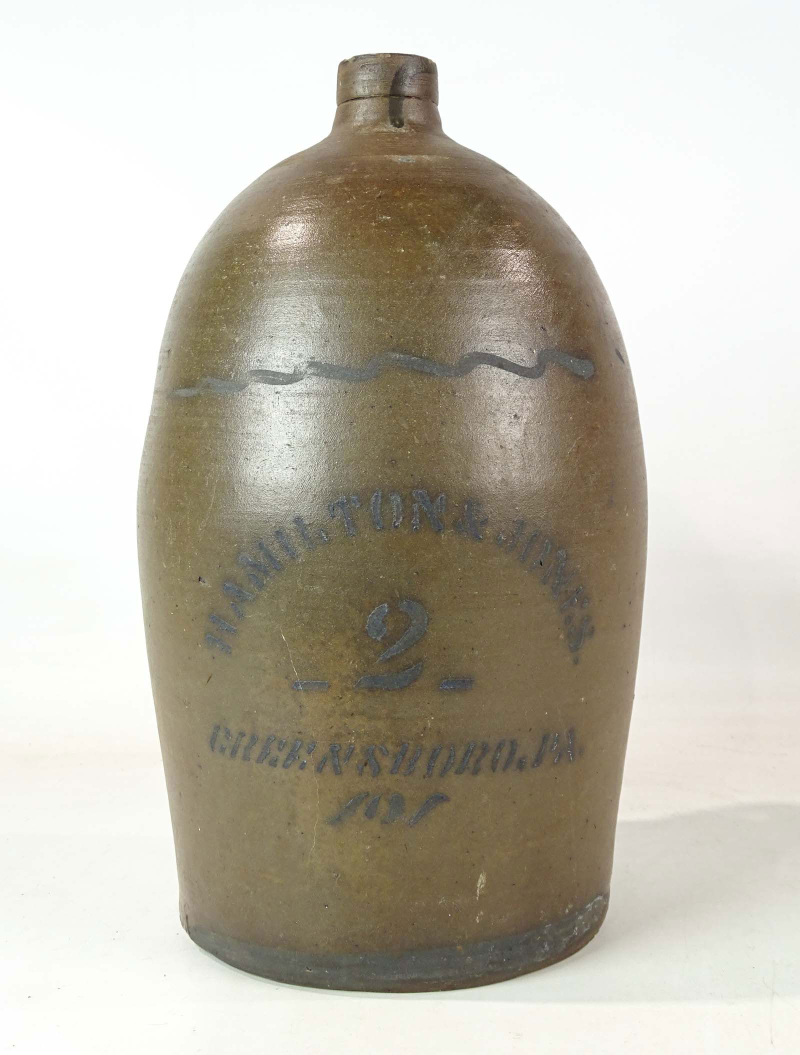 19th c. Stoneware Decorated Jug (1 of 9)