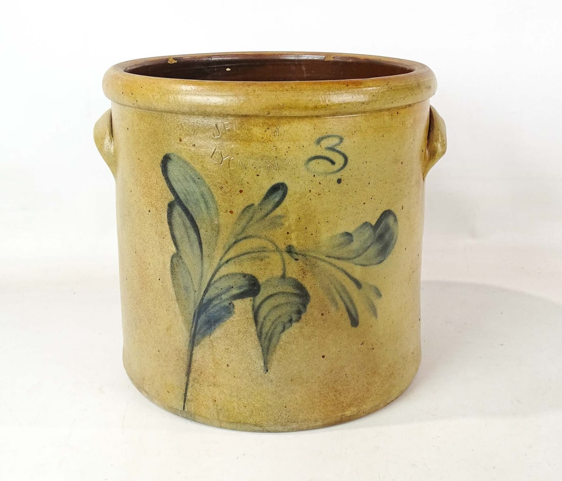19th c. Stoneware Decorated Crock (1 of 11)