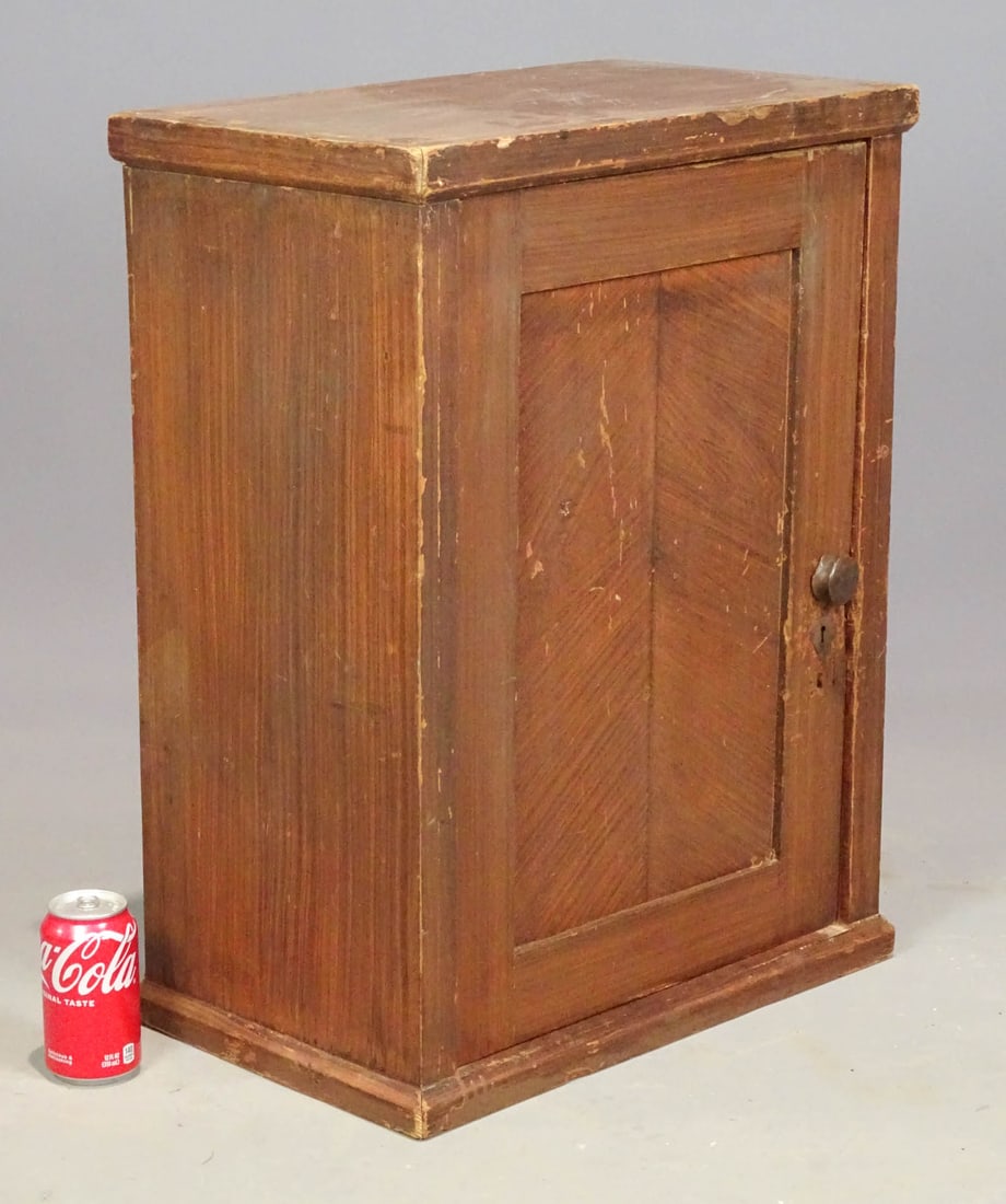 19th c. Grain Painted Hanging Cupboard (1 of 5)