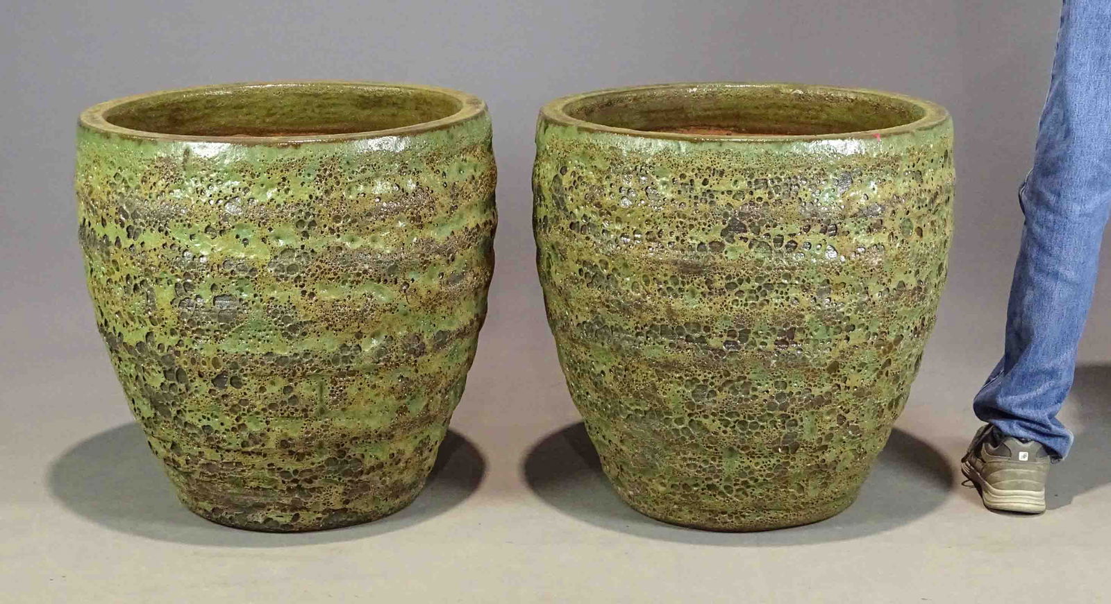 Pair Pottery Planters (1 of 6)