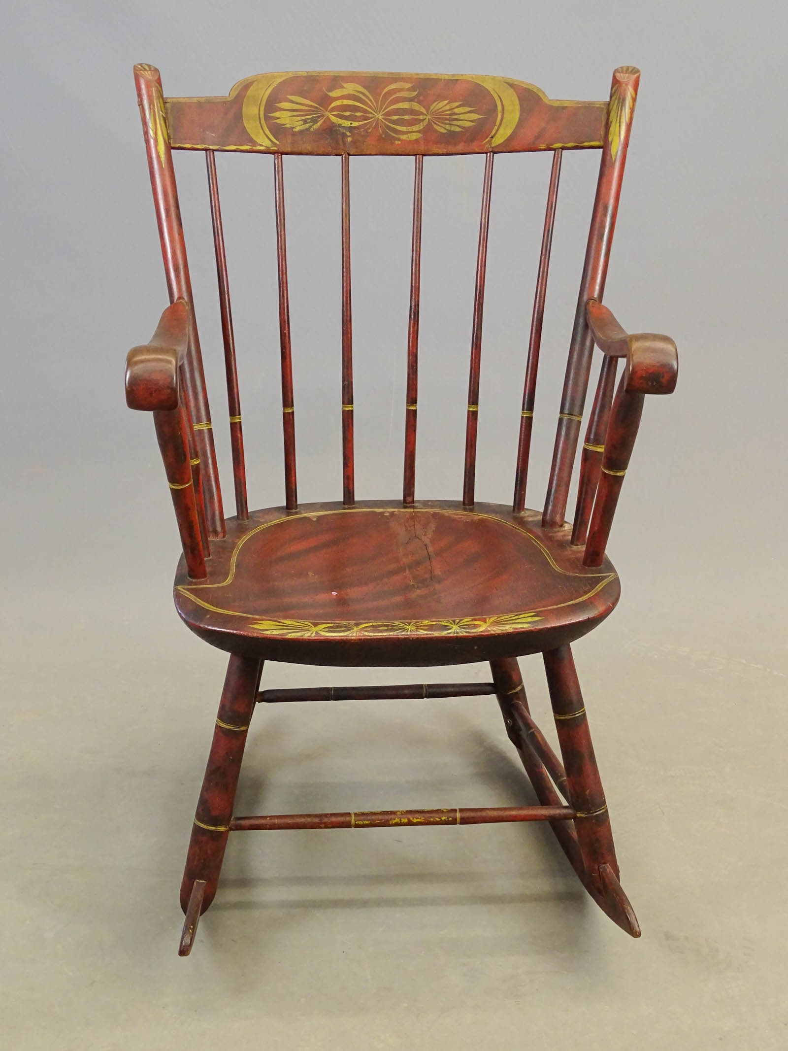 19th c. New England Rocking Chair: 19th c. painted New England rocking chair. 16" seat Ht., 36 1/2" overall Ht..