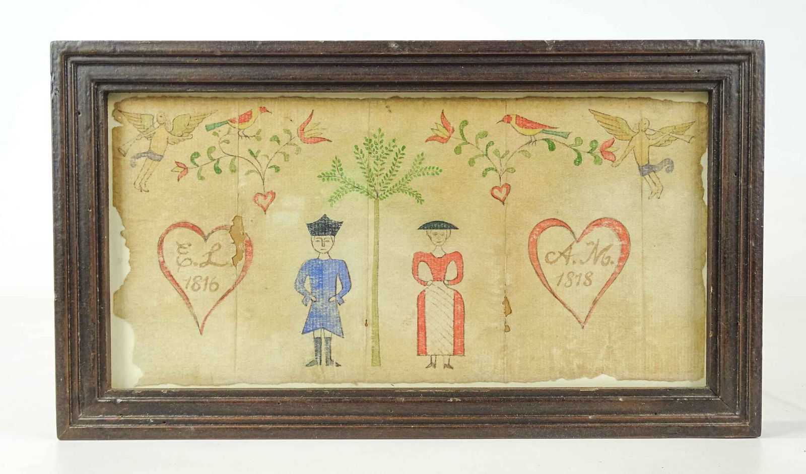 19th c. Folk Art Watercolor (1 of 5)