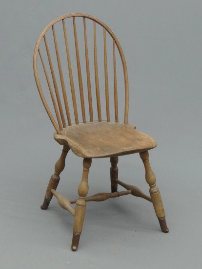 Windsor Chair: 18th c. hoopback nine spindle Windsor chair. 16" Seat Ht. 35" Overall Ht.