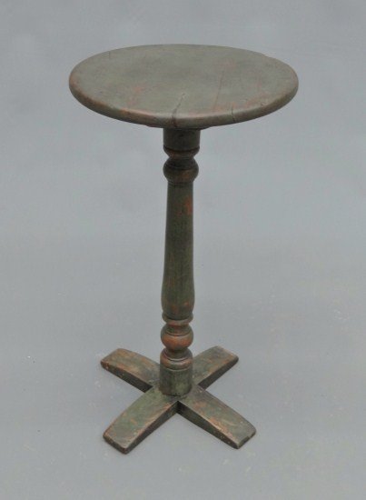 18th c. Candlestand: 18th c. New England "X" base candlestand. 25" Ht.