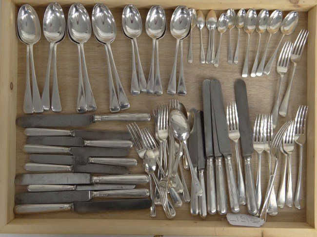 Sterling Silver Lot: Lot sterling silver flatwear. 3390 Grams.