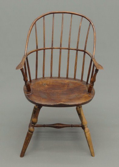 Windsor Chair: 18th c. sackback Windsor chair. 17" Seat ht. 36" Overall Ht.