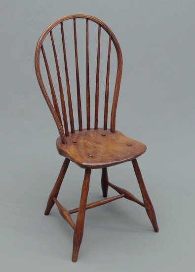 Windsor Chair: Early 19th c. hoopback Windsor chair. 17" Seat Ht. 36" Overall Ht.
