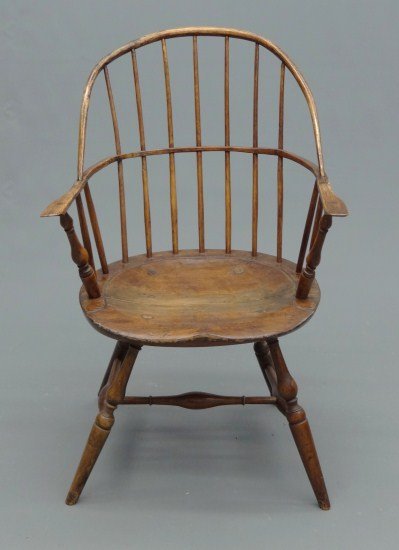 Windsor Chair: 18th c. sackback Windsor chair. 16" Seat Ht. 36 1/2" Overall Ht.
