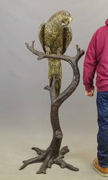 Bronze Parrot Sculpture