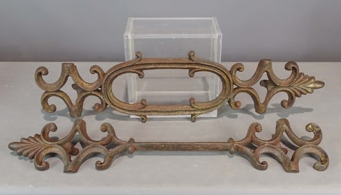 Pair Cast Iron Fence Fragments