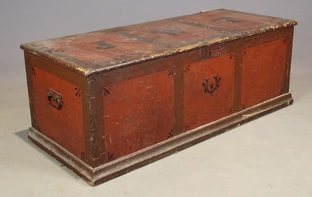 19th c. Paint Decorated Blanket Box