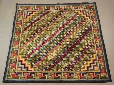 Geometric Hooked Rug