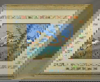Framed Duck Stamps and Needlework