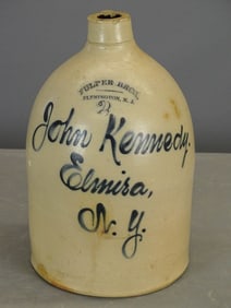 19th c. Stoneware Advertising Jug