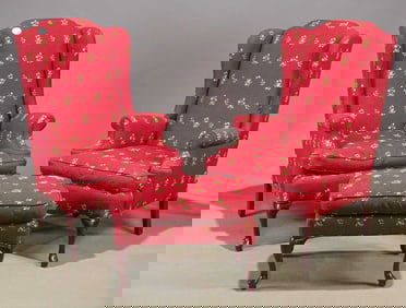 Pair Wing Chairs