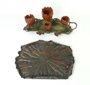 Bronze Floral Center Piece Lot