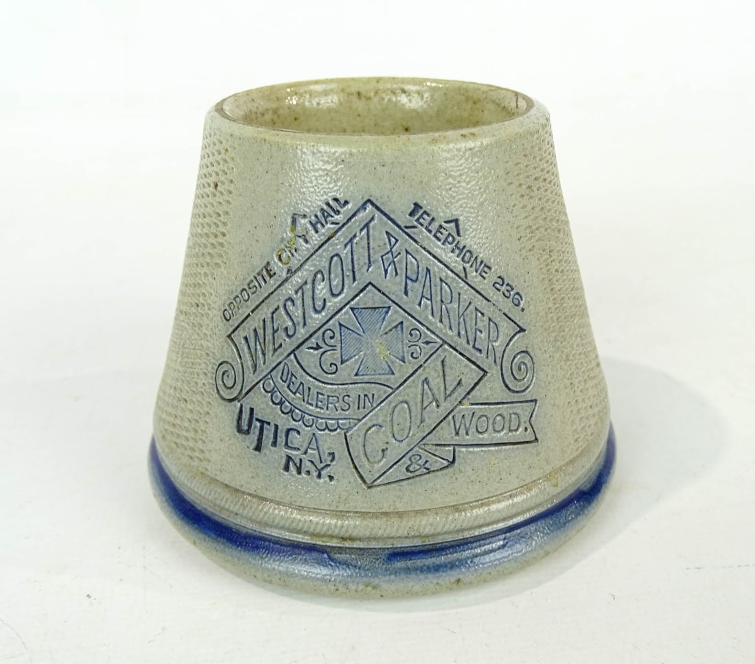 Whites Utica Match Striker: Whites Utica match striker "WESCOTT & PARKER UTICA…". 3" Ht..