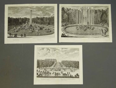 Versailles Gardens Antique Prints (3)