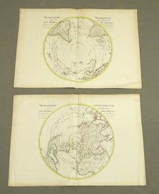 Pair of Antique de L'isle Polar Maps