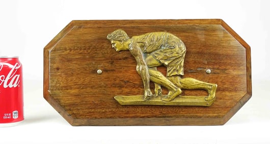 Brass Runner Athlete Plaque