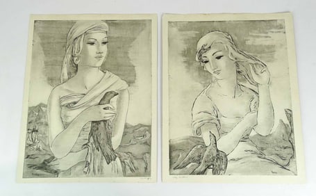 Woman with Dove Print Pair