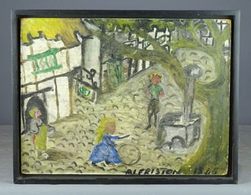 Painting: Village Street Scene