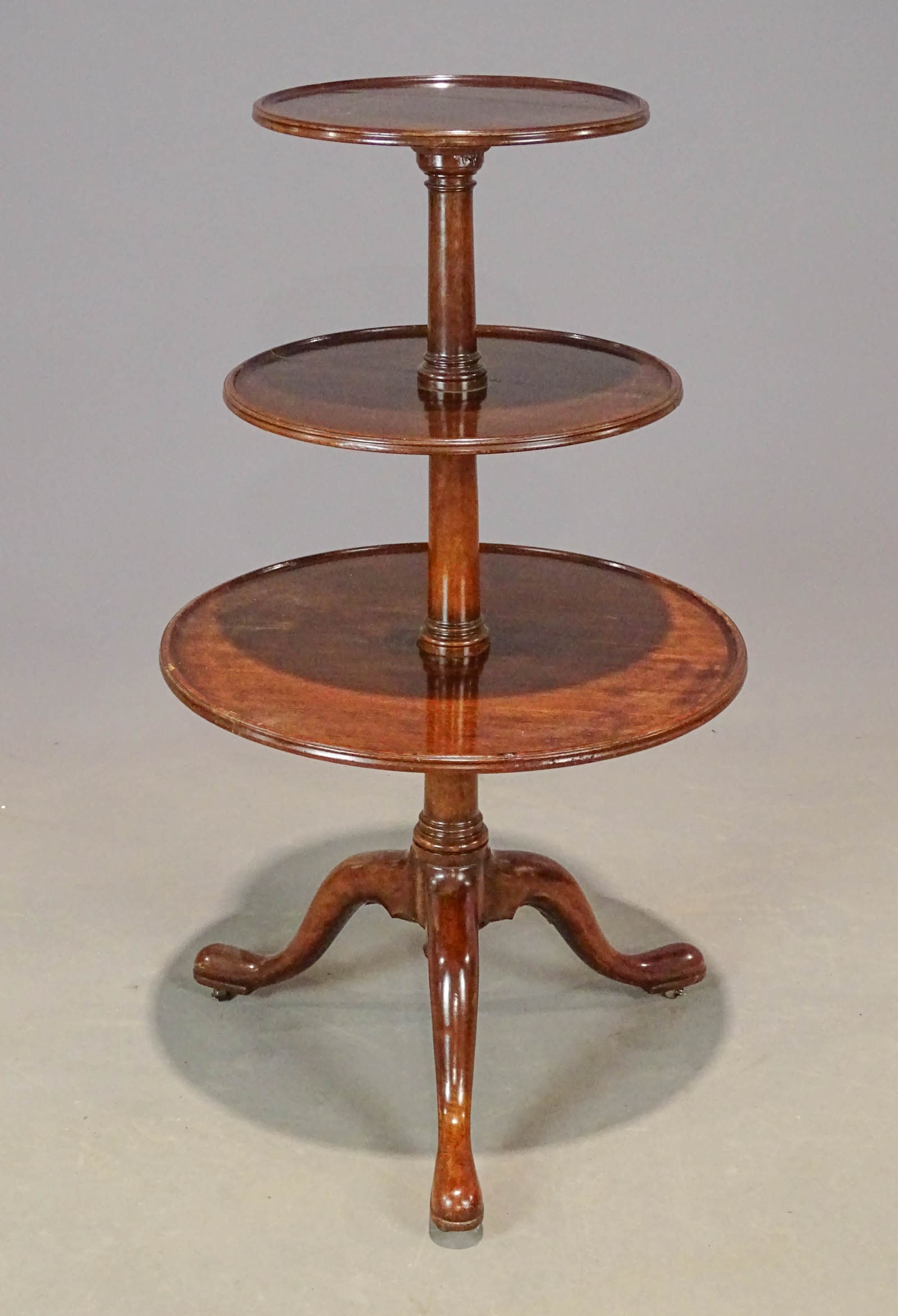 18th c. Mahogany English Dumbwaiter: 18th c. mahogany English dumbwaiter. 42 1/2" Ht..