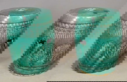Pair Ceramic  Garden Seats