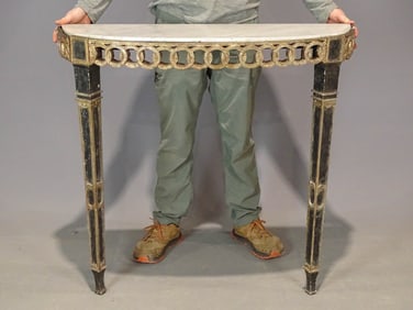 Italian Marble Top Console Table