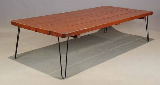 Wrought Iron and Wood Table