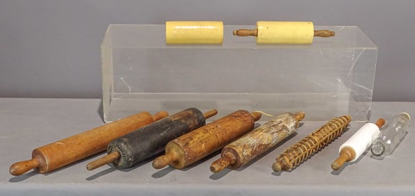 Rolling Pins, Pottery, Glass Lot