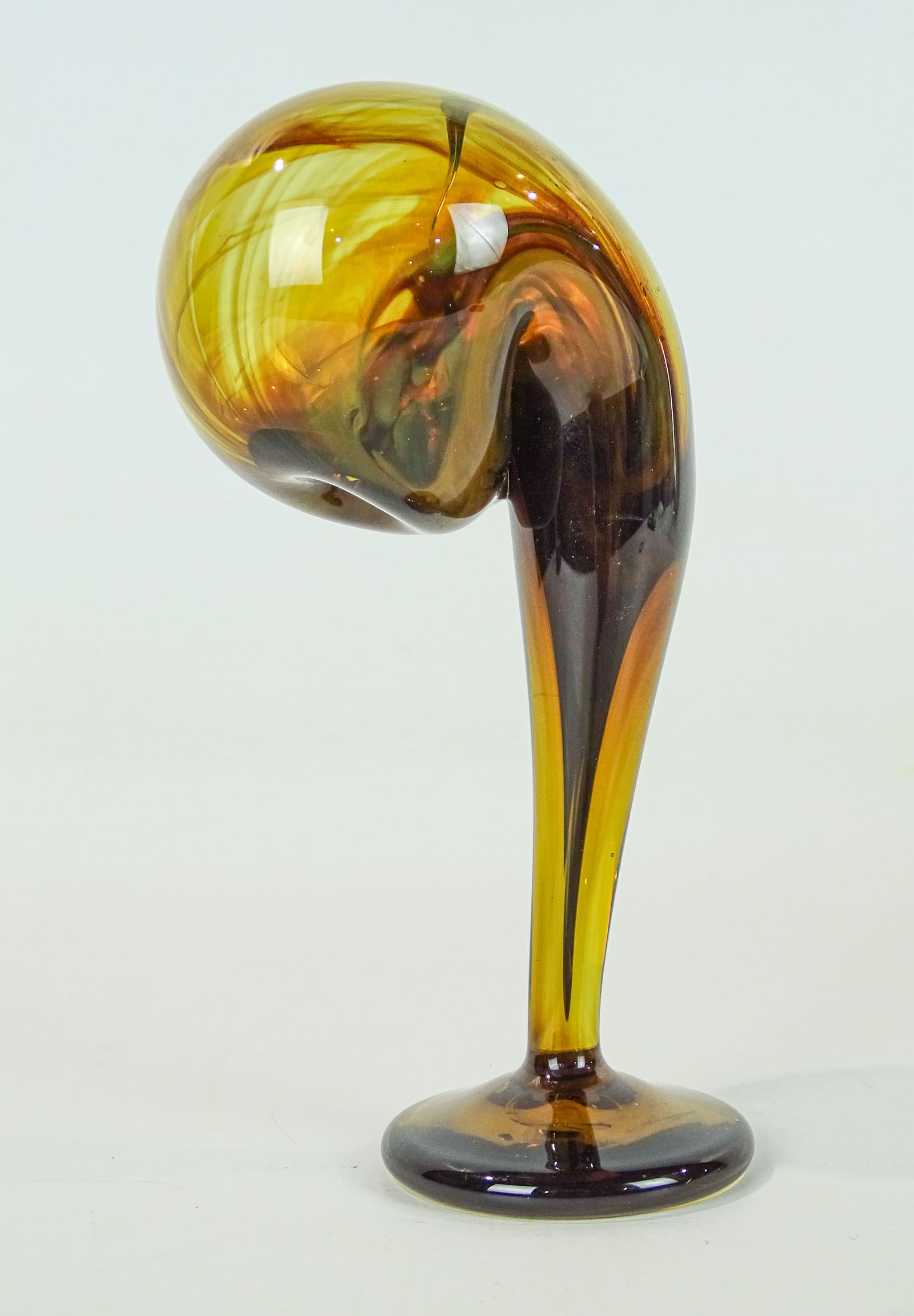 Art Glass Sculpture: Art glass sculpture. Signed and dated 12/76. 6" Ht..
