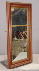 19th c. Walnut Split Panel Mirror