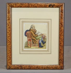 19th c. Watercolor of a Seated Man