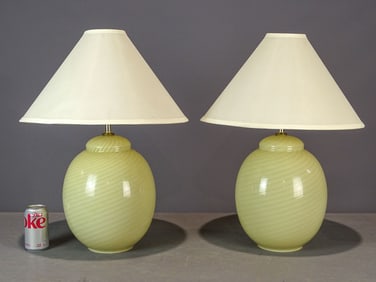 Pair Murano Glass Lamps