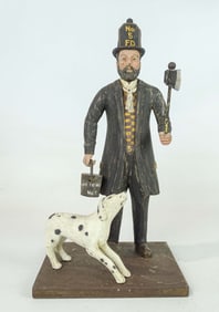 Folk Art Carved Fireman