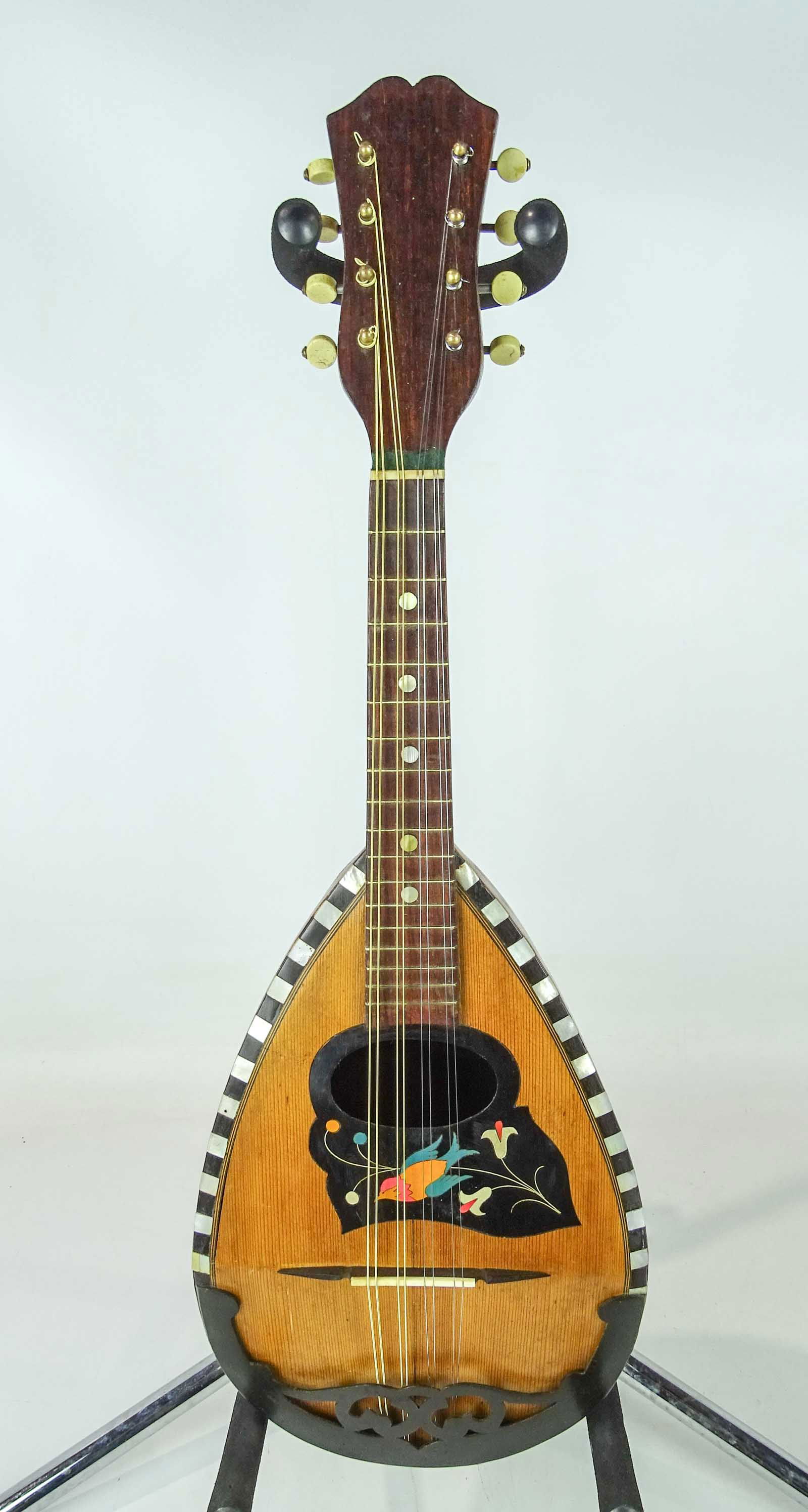 Mandolin: 1920-30's Italian or Neapolitan barrel-back Mandolin with soft case.