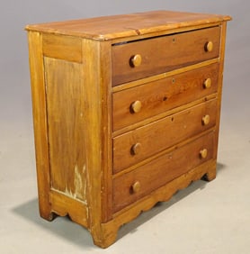 19th c. Cottage Pine Chest of Drawers