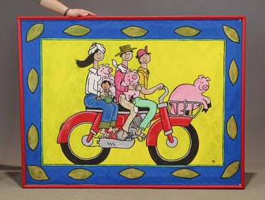 Folk Art Painting Signed Ste