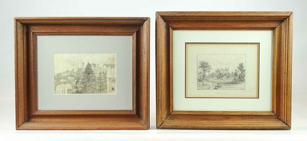Two 19th c. Pencil Drawings