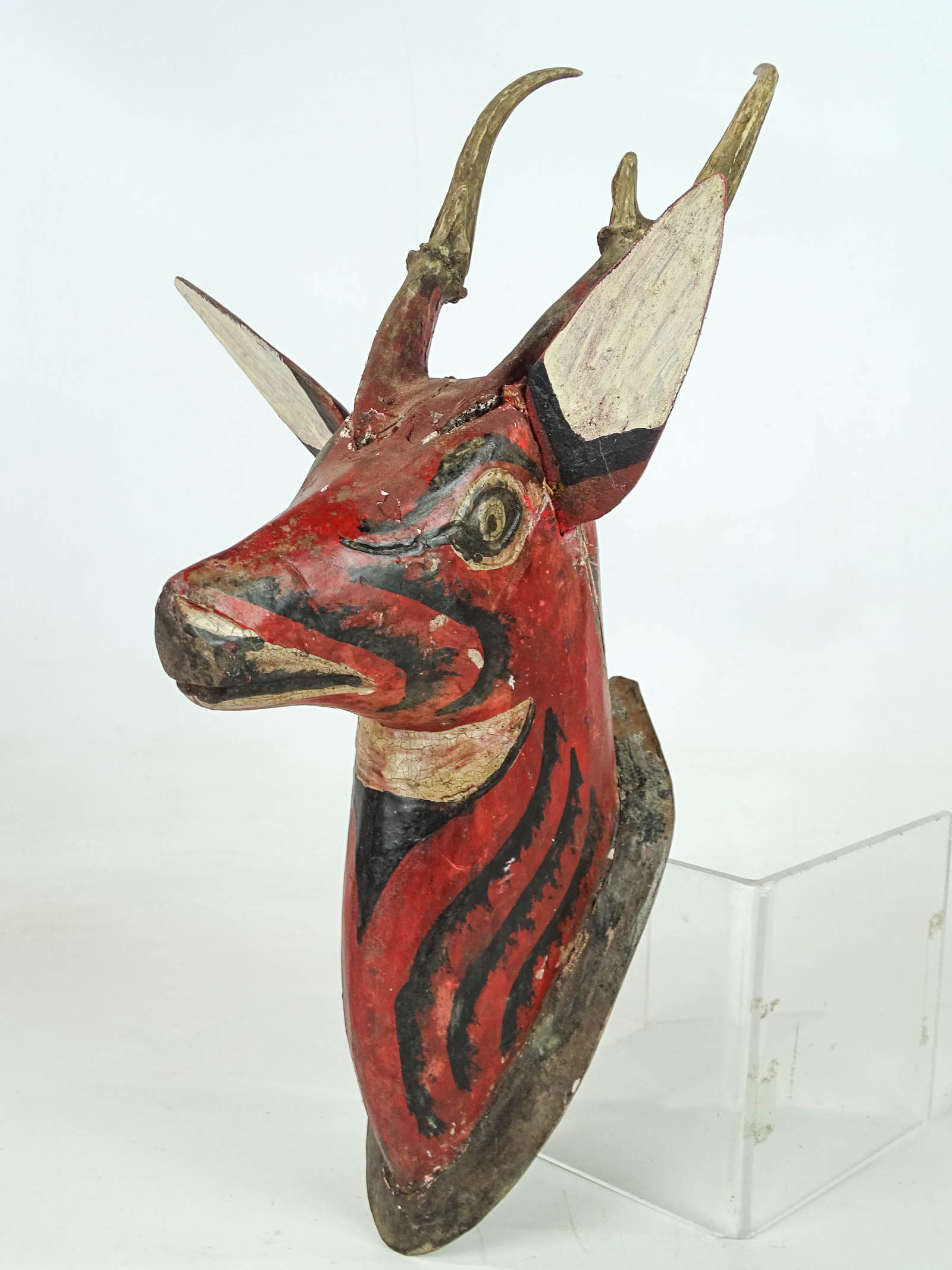 Folk Art Carved Deer Head (1 of 5)
