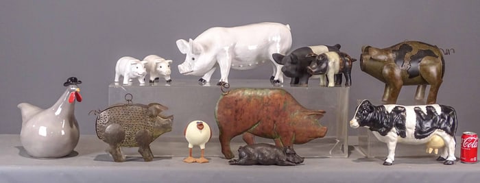 Lot of Folk Art Pigs