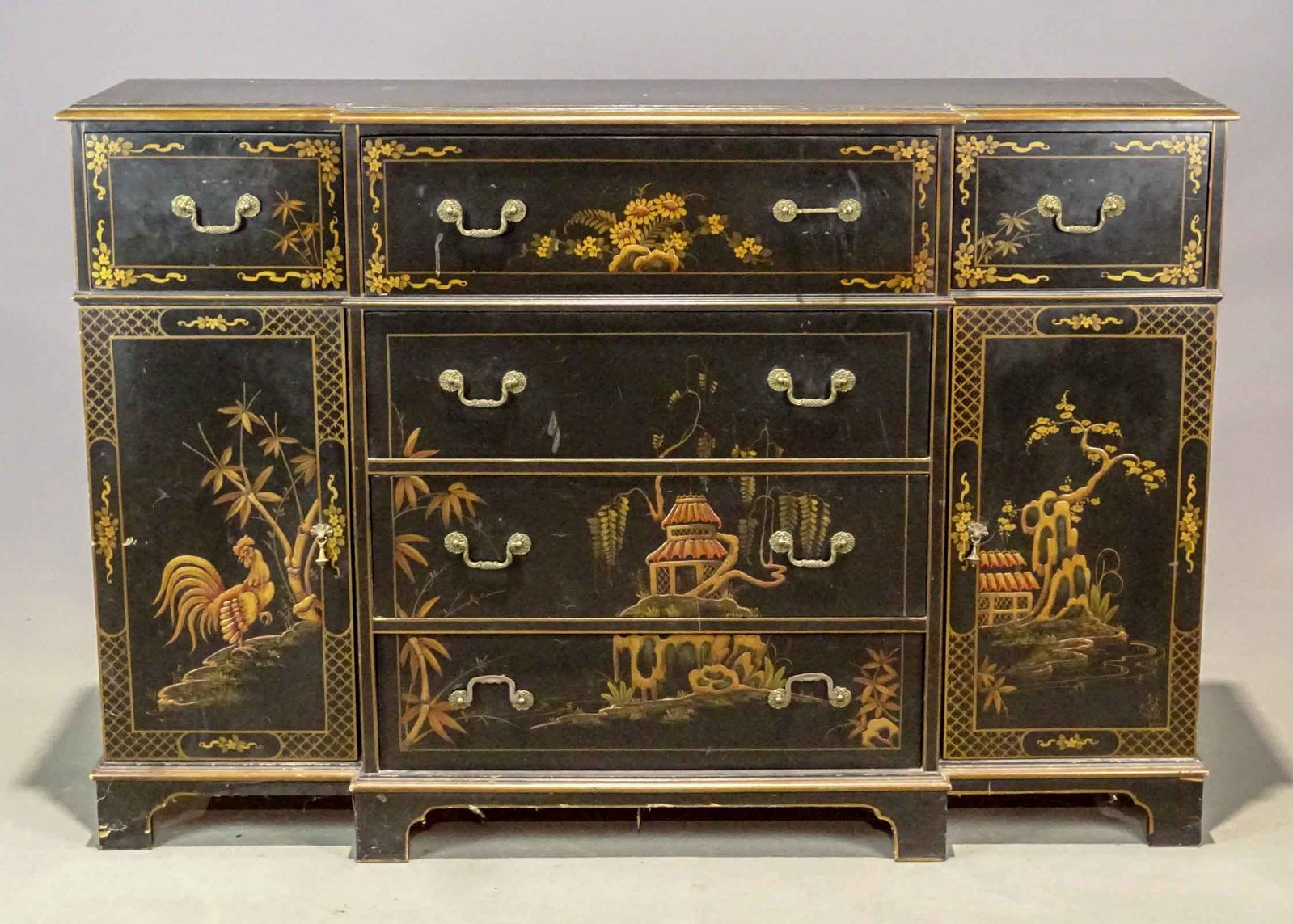 Asian Cabinet: Asian cabinet. 56" x 16" x 37 1/2".