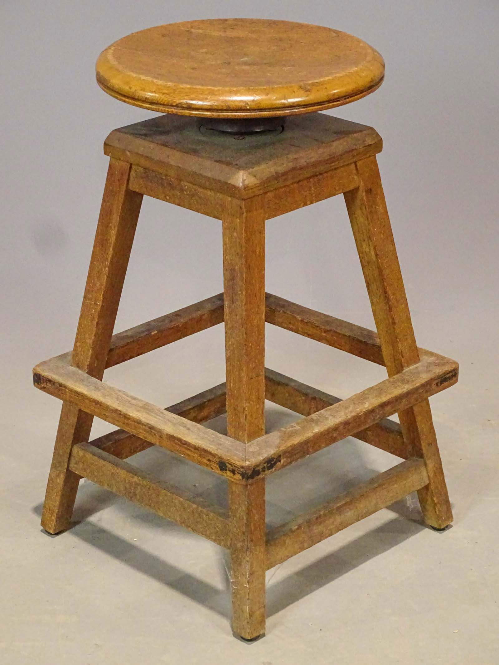 Oak Revolving Stool (1 of 7)