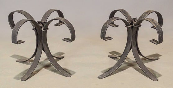 Pair Wrought Iron Bases