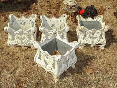 (4) Aluminum Planters