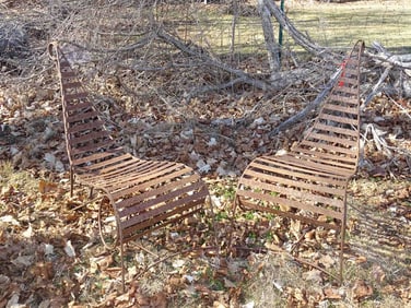 Pair Wrought Iron Chairs