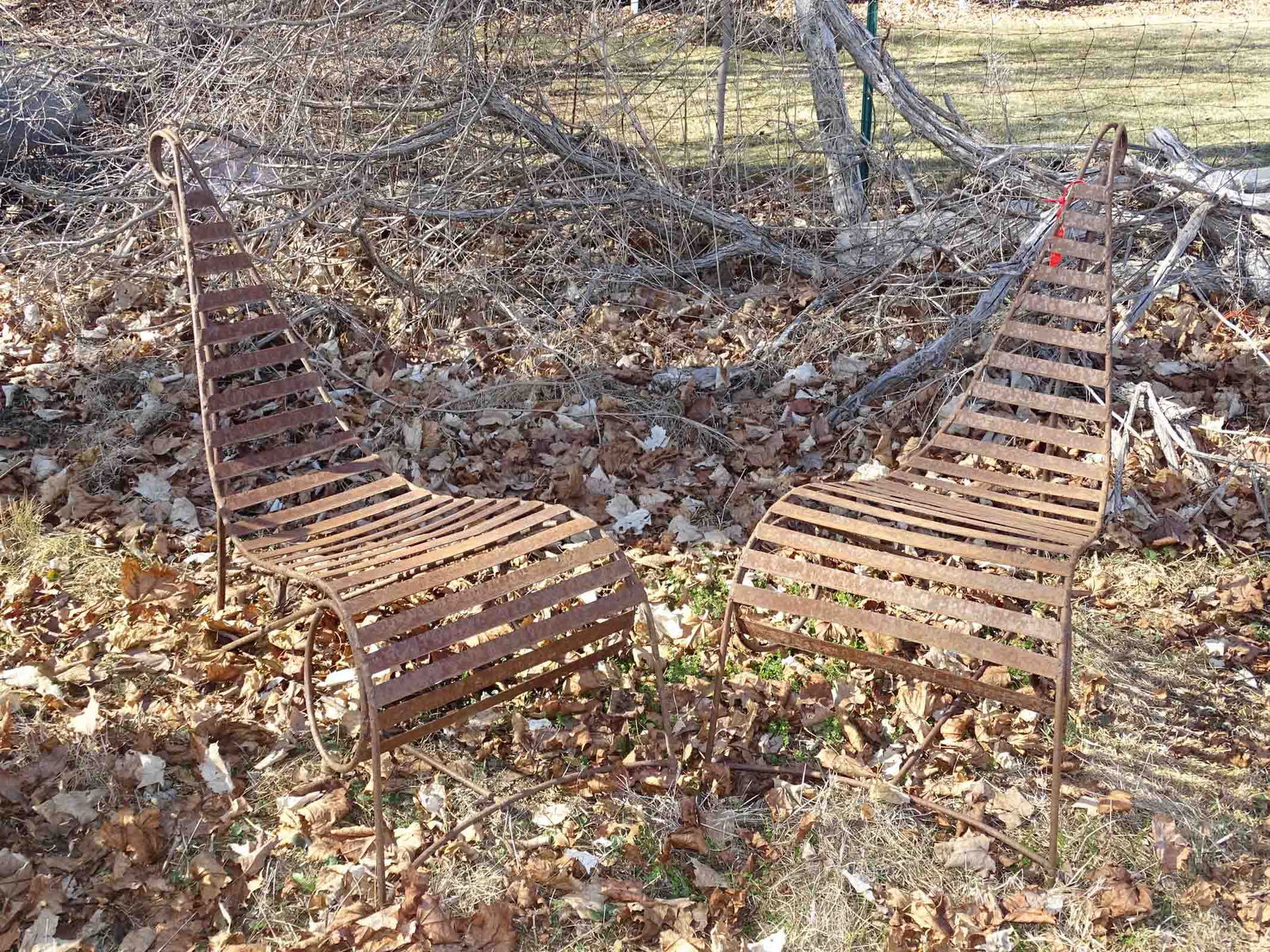 Pair Wrought Iron Chairs (1 of 5)